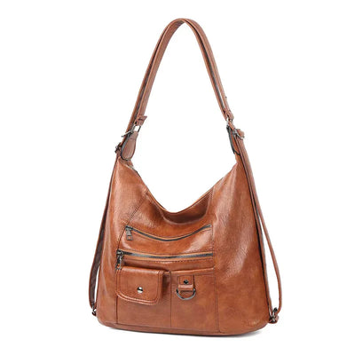 Large Leather Hobo Shoulder Bag