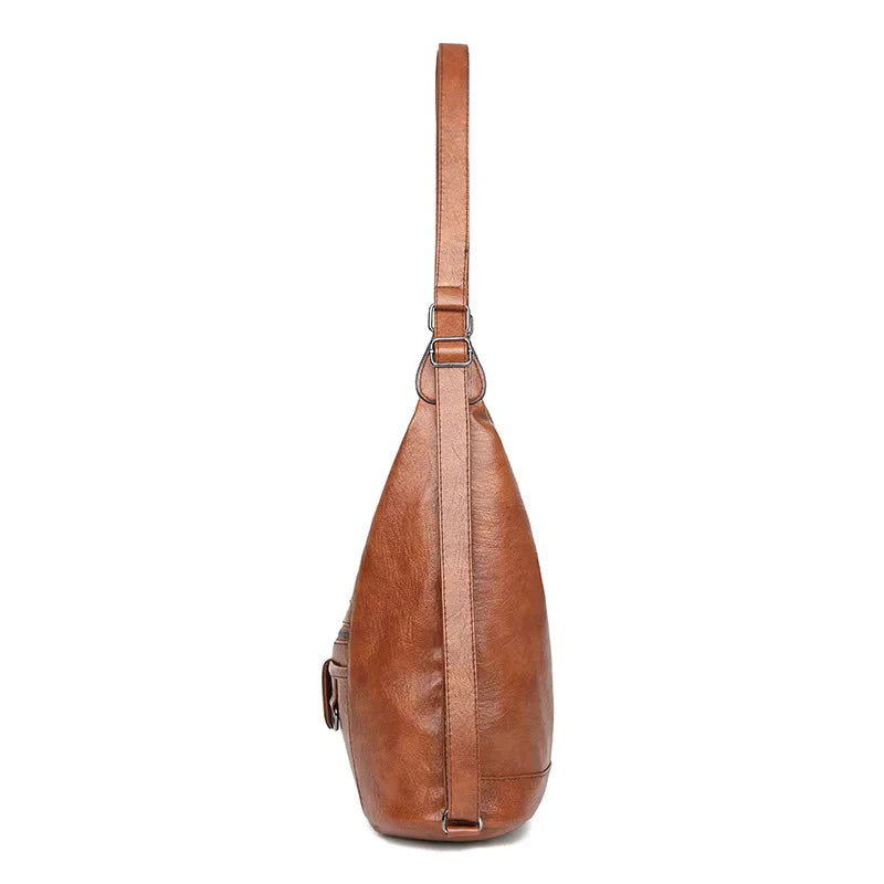 Large Leather Hobo Shoulder Bag