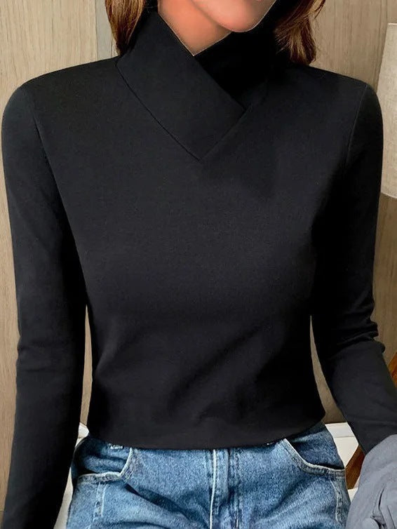 Women's Turtleneck Sweater with Long Sleeves and High Collar