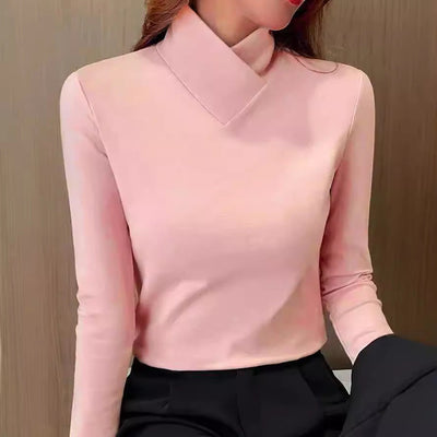 Women's Turtleneck Sweater with Long Sleeves and High Collar