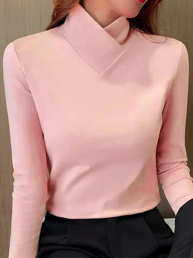 Women's Turtleneck Sweater with Long Sleeves and High Collar