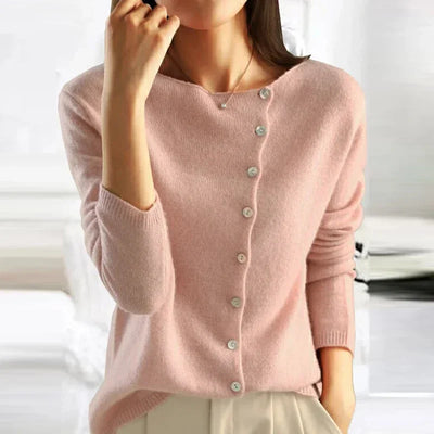 Sweater with Trendy Button Closure for Women