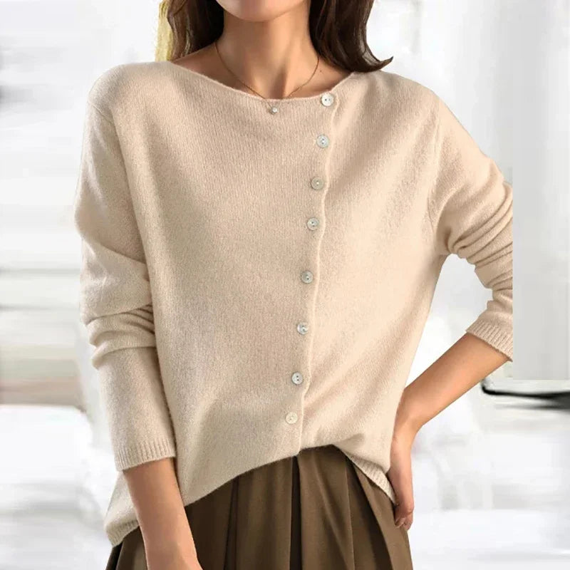 Sweater with Trendy Button Closure for Women