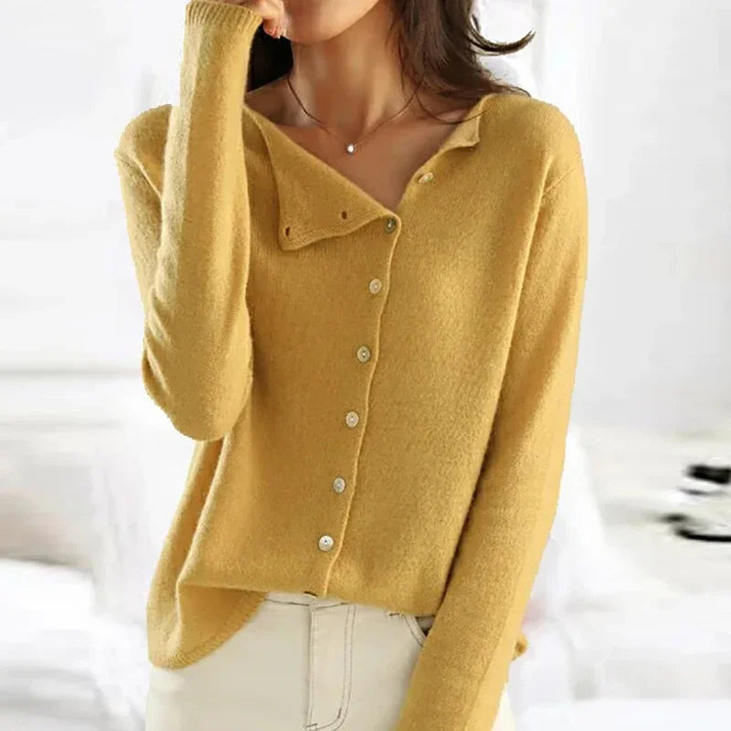 Sweater with Trendy Button Closure for Women