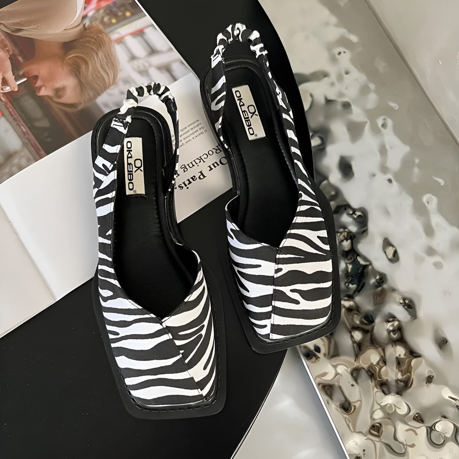 Square Toe Slingback Sandals for Women