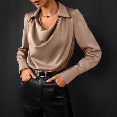 Satin V-Neck Blouse for Women