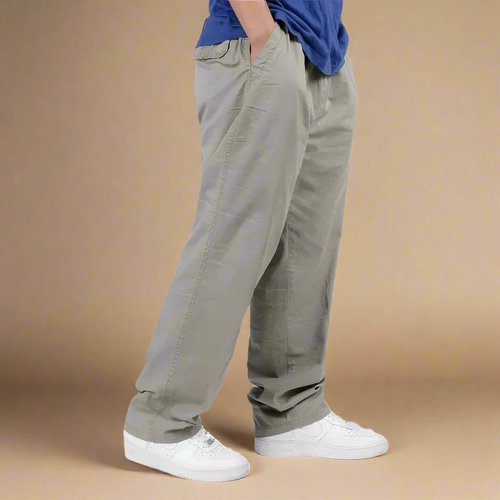 Men's Comfortable Chino Pants - Baggy Fit with Elastic Waistband